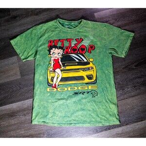 Betty Boop Shirt Mens Large‎ Green Dodge SRT Car Graphic Tee T-Shirt Cartoon